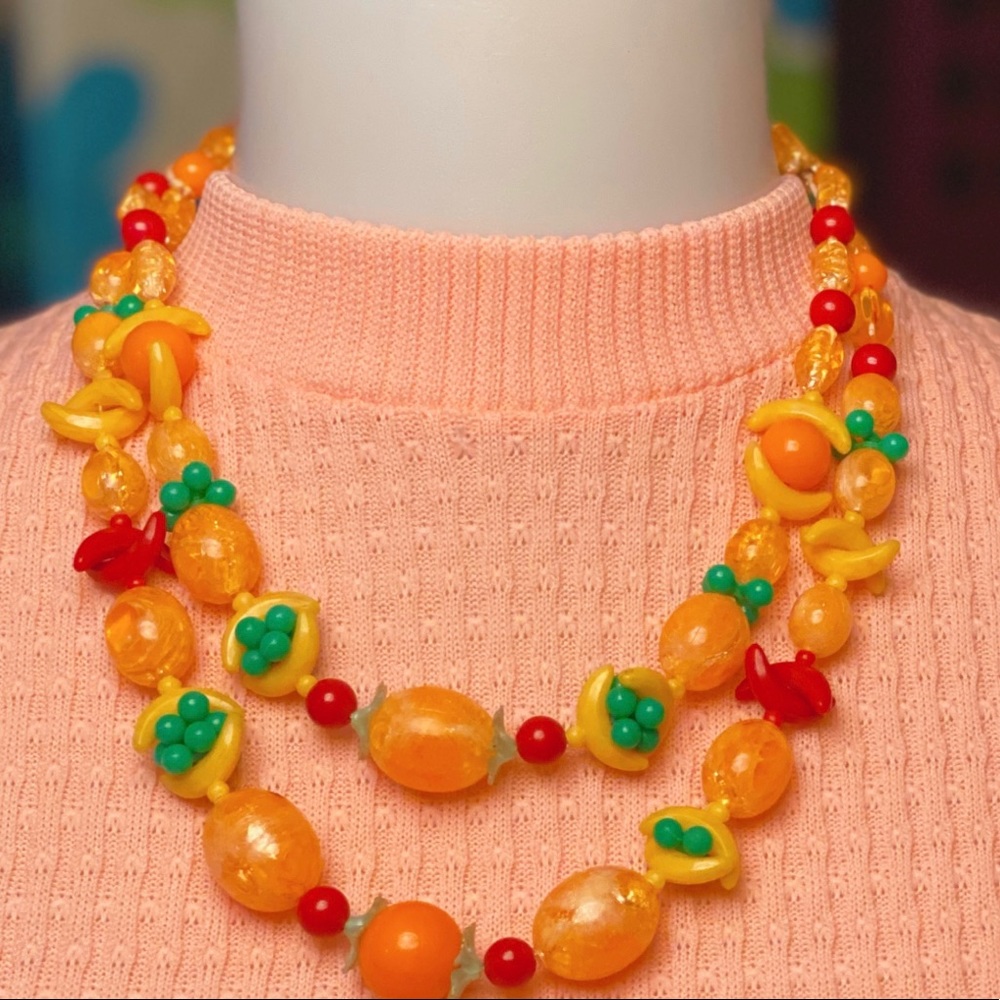 SOLD Western Germany Celluloid Fruit Necklace - Picture 6 of 6